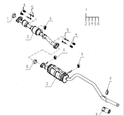 Picture of Exhaust Silencer/Tail Pipe Assembly Van/Minibus 1000cc Engine . TELEPHONE ORDERING ONLY